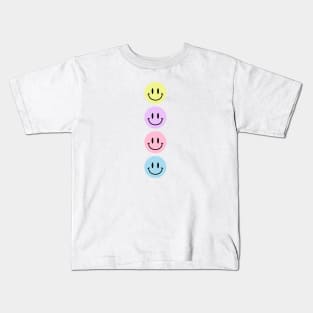 Smiley Happy Faces Pastel Kids T-Shirt